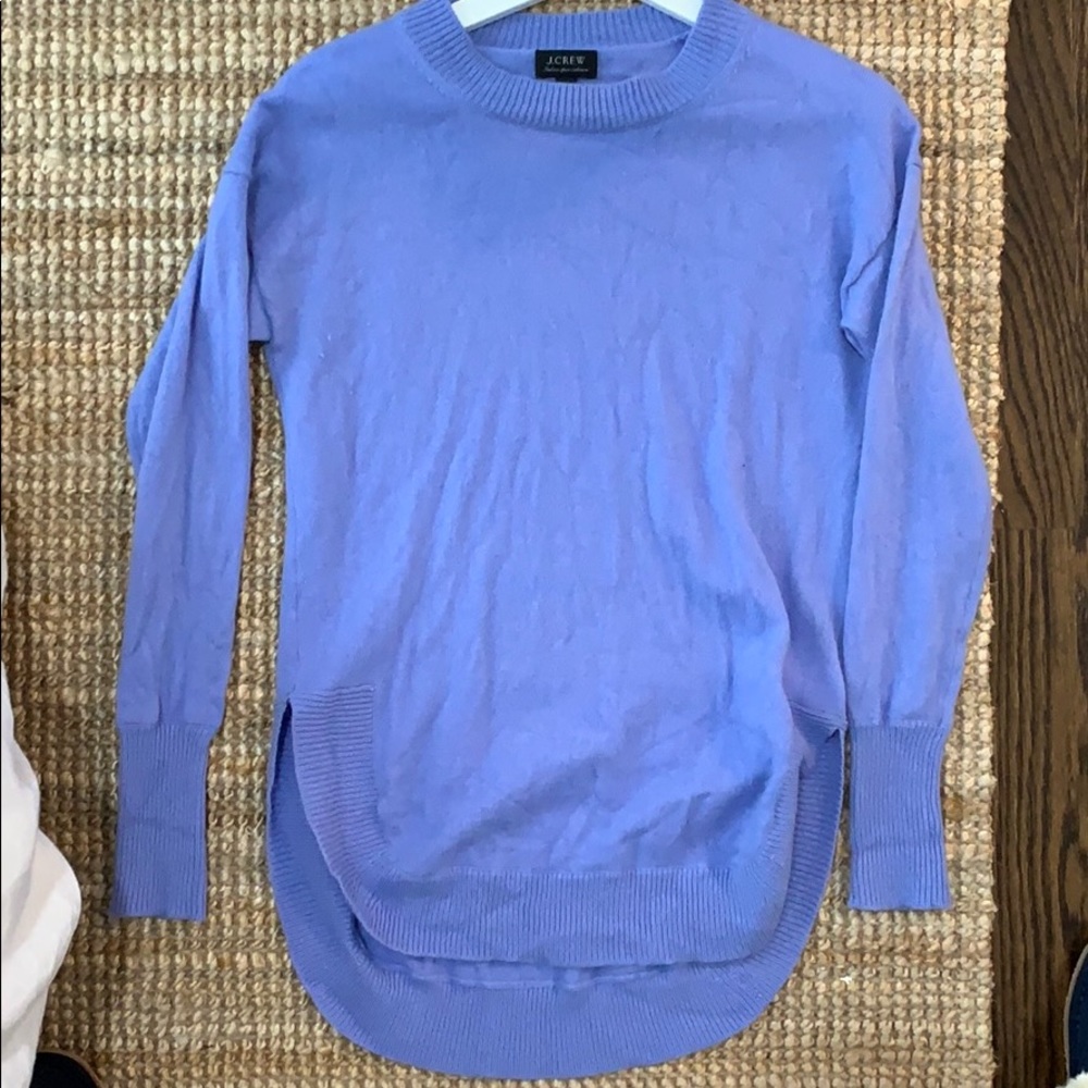 J.Crew hydrangea cashmere side-slit tunic sweater